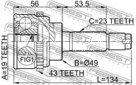 JUSTDRIVE JCT0041A. ШРУС наружный Suzuki Ignis I 00>03
