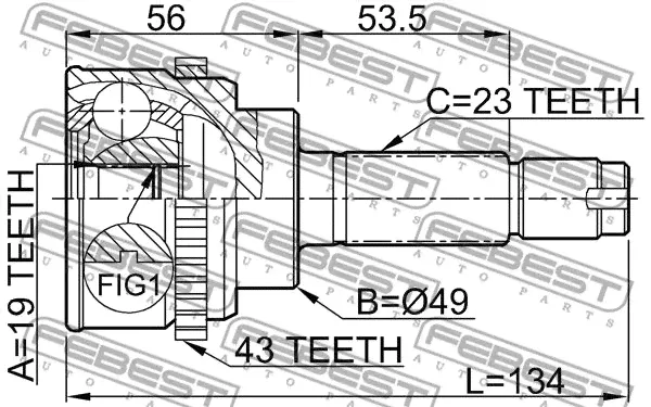 JUSTDRIVE JCT0041A. ШРУС наружный Suzuki Ignis I 00>03-0