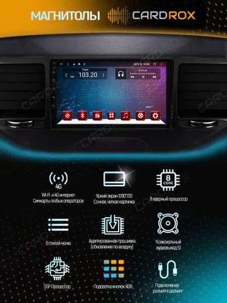 Штатная магнитола Suzuki Ignis 2015-2020 на Android 11, DSP, 4G, Carplay - Cardrox CD-4332-TS10-3-32-4